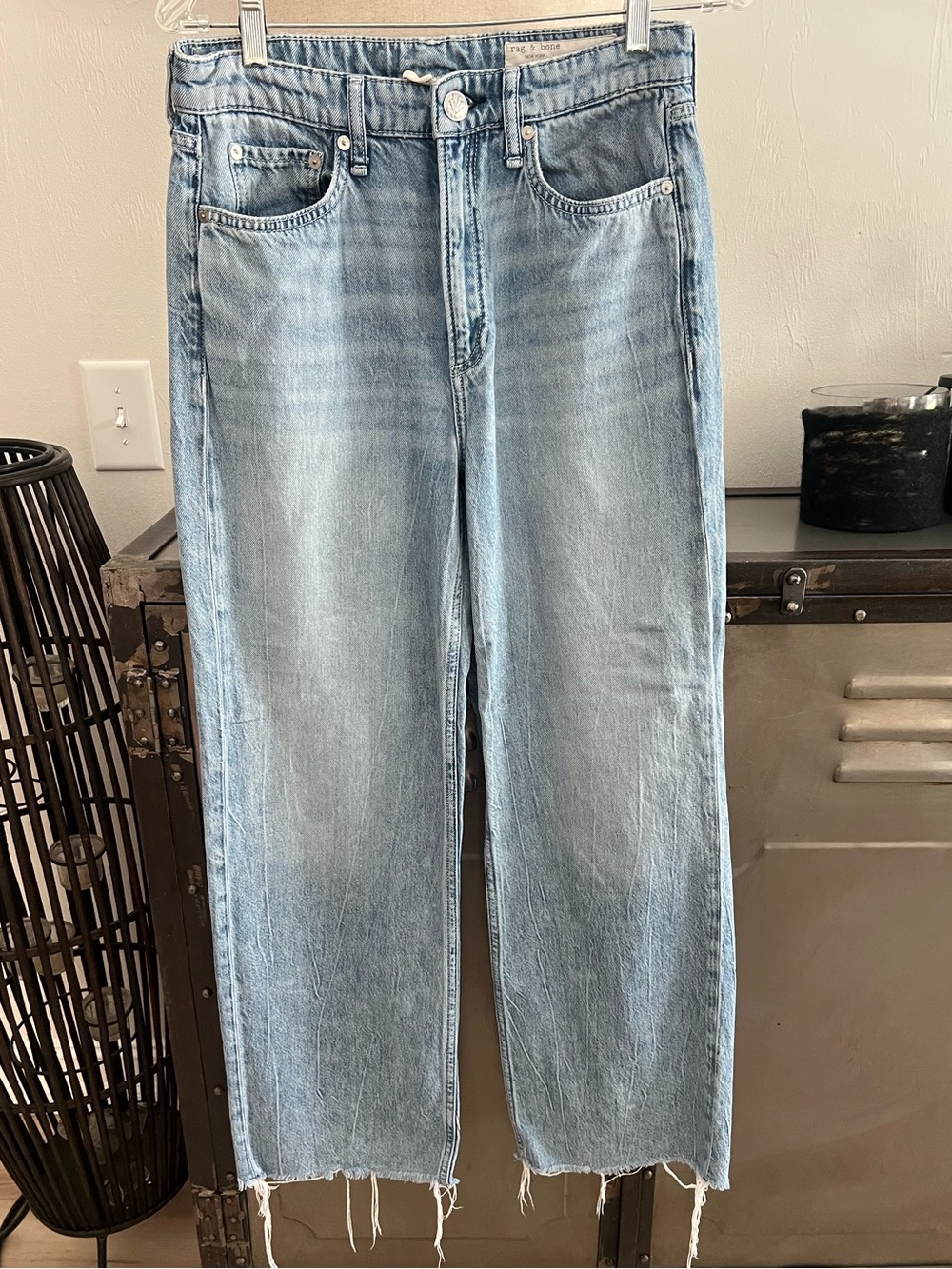 Rag & Bone Featherweight Logan Straight wide Leg Jeans - Picture 2 of 10